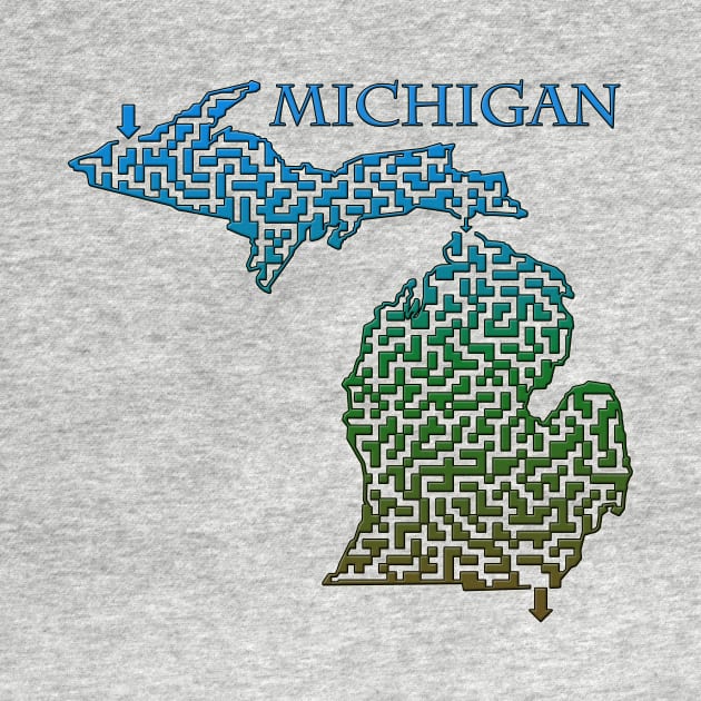 Michigan State Outline Maze & Labyrinth by gorff